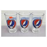Lot of (3) 2015 Grateful Dead Stealie Glass -
