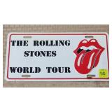 Vintage Rolling Stones World Tour License Plate