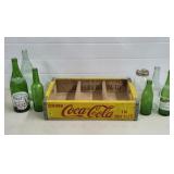 Wooden Coca Cola Crate w/ Bottles