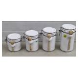 Set of 4 White Cannisters