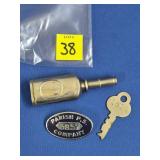 Vtg Pocket Pin Oiler, Parish P.S. Co. Pin, Key