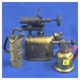 Lot of 3 Antique Brass Blow Torches