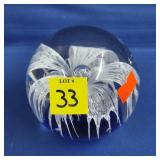 Large Art-Glass Floral Paperweight