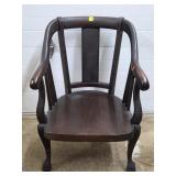 Antique Victorian Barrel-Back Arm Chair w/ Claw-