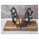 Pair of Vintage Thinking Man Railroad Spike Book-