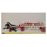 Cast Iron Horse Drawn Fire Ladder Wagon