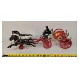 Cast Iron Horse Drawn Fire Hose Wagon