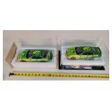 2- 1/18 John Deere 97 Nascars in Showcases