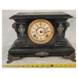 All Metal Ansonia Mantle Clock - 16"w