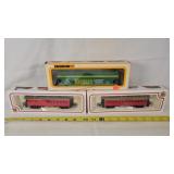3- HO Scale Train Cars - Caboose & Hopper