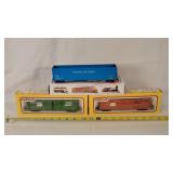3- HO Cars - 2- Box Cars & Woodchip Hopper