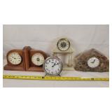 Vintage Clocks & Bookend Set