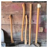 2 Axes,  Sledge Hammer & 2 Handles