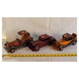 3- Wooden Vintage Cars