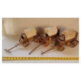 3- Wooden Covered Wagons