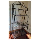 Hammered Metal Glass Shelf Unit - 34x74