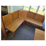 62x62 Oak Corner Bench