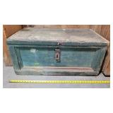 Antique 36"w Wooden Tool Box Chest