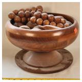 12" Wooden Bowl with Wood Fruit