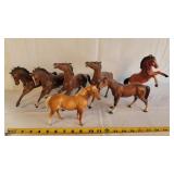 Plastic & 1- Porcelain Horses