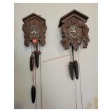 2- Vintage Germany CooCoo Clocks - 9"-10"t