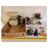 Book Ends, Pottery Bowl, & More - Some Broken