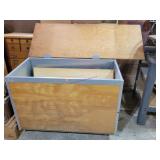 Metal Lined Box / Work Table w/ Wood
