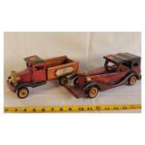 Wooden Truck & Vintage Car