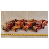 4- Wooden Stake Trucks 10" Long