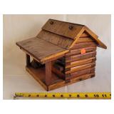 Wood Log Cabin Bird House