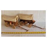 2- Wooden Covered Wagons - Dusty