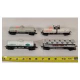 4- HO Train Tanker Cars