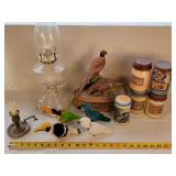 Kerosene Lamp, Birds, & 5 Candles