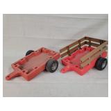 2- Plastic Ertl Pedal Tractor Trailers