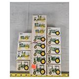 9 Vintage 1/64 John Deere Tractors