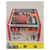 100- Hornady 45 Cal. 250 gr Bullets