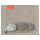 10- Silver Washington Quarters