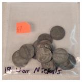 19 Jefferson War Nickels