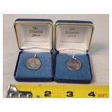 2- 2.5g Franklin Mint Sterling Pendants