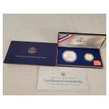 1987 US Silver Dollar & $5 Coin