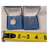 2- Sterling Franklin Mint Pendants - 2.4g each