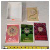 4- Bronze Coin Franklin Mint Christmas Cards