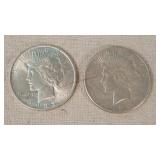 1923 & 1926 S Silver Peace Dollars