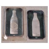 2- 1oz. Silver Coca-Cola Bars