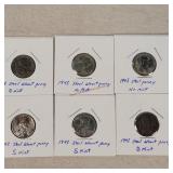6- 1943 Steel Wheat Cents