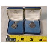 2- Sterling Franklin Mint Pendants - 2.4g each