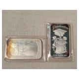 2- 1 Troy Oz. Silver Bars