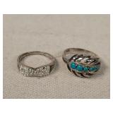 2- Sterling Silver Rings - 7.26g