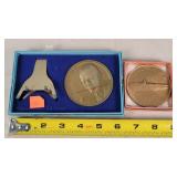 2- Bronze Commemorative Medallions