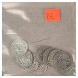 10- Silver Washington Quarters